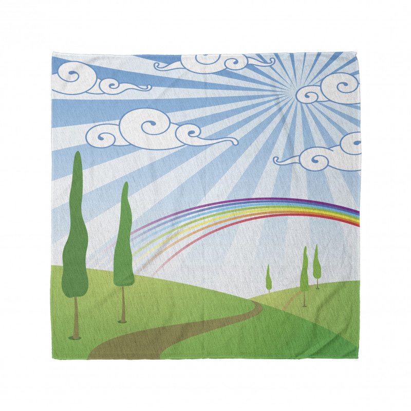 Rainbow on a Meadow Road Bandana