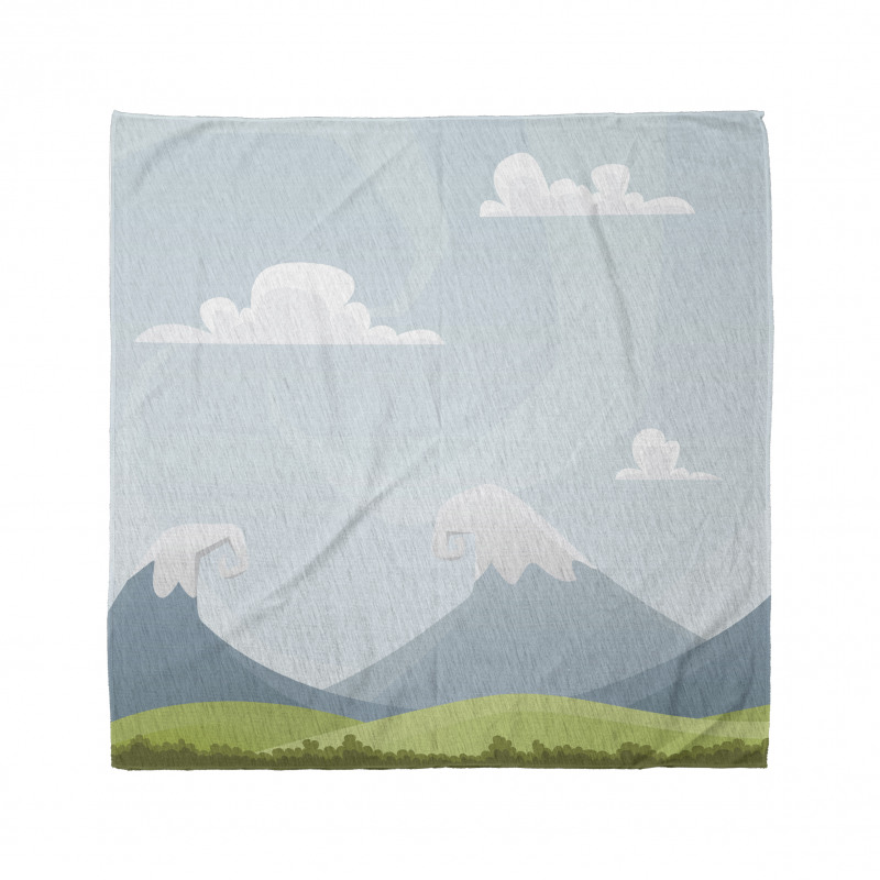 Cartoon Mountains Idyllic Bandana