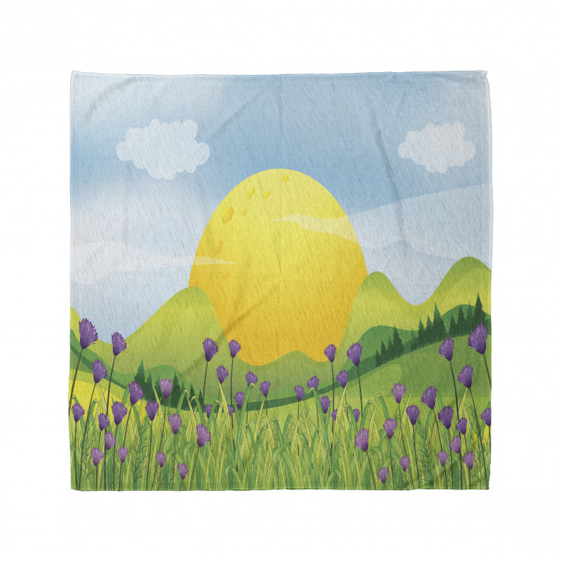 Mountains with Violets Bandana