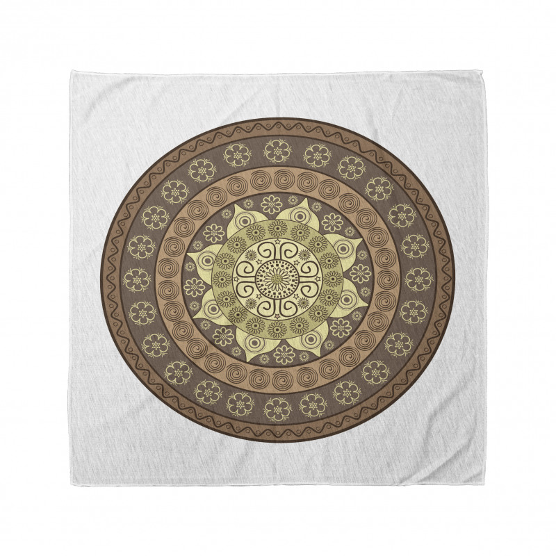 Mandala Bandana İç İçe Karmaşık Mistik Yuvarlak Şekiller