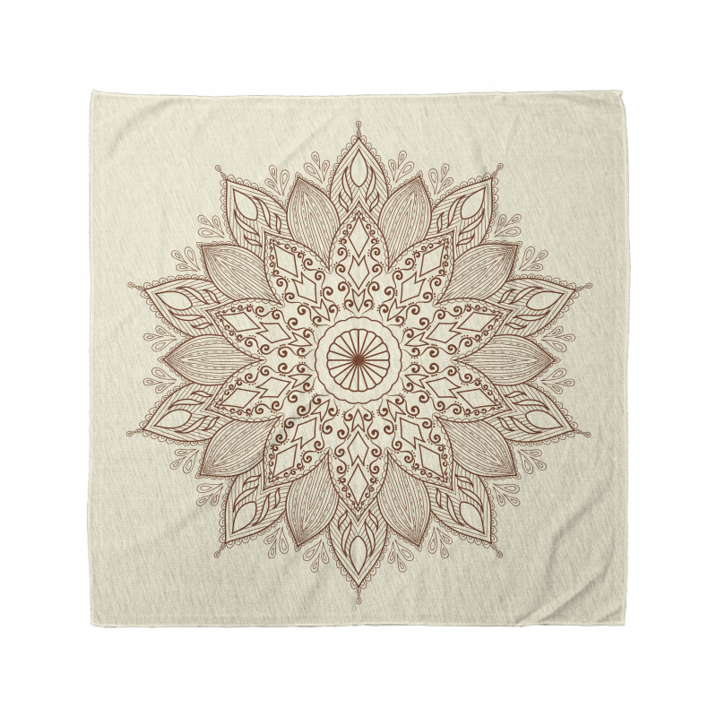 Mandala Bandana Çiçek Şeklini Andıran Süslemeli Etnik Model