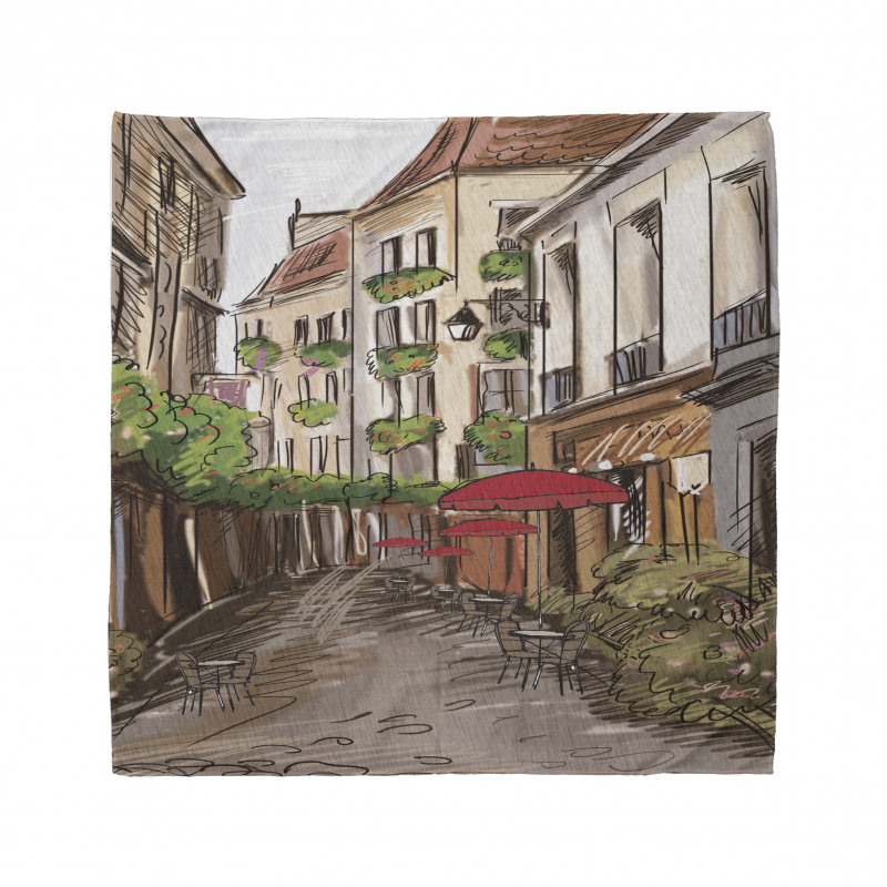 Romantic Patio Scene Sketch Bandana