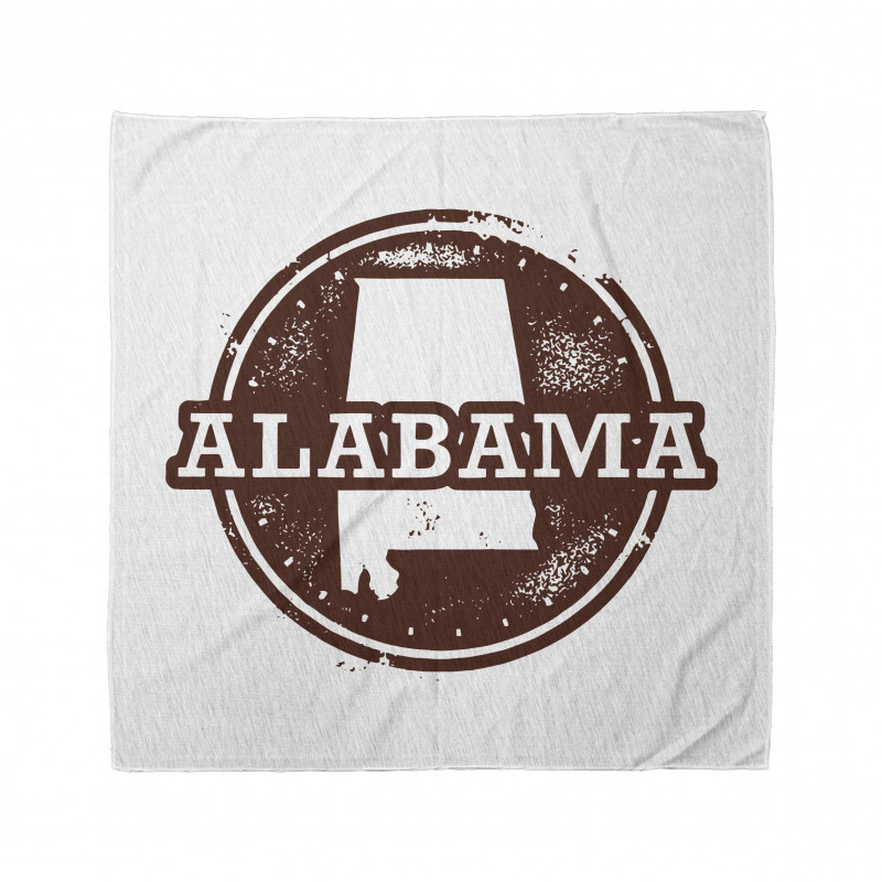 Alabama Bandana Tek Renk Zeminde Eskitilmiş Eyalet Yaması