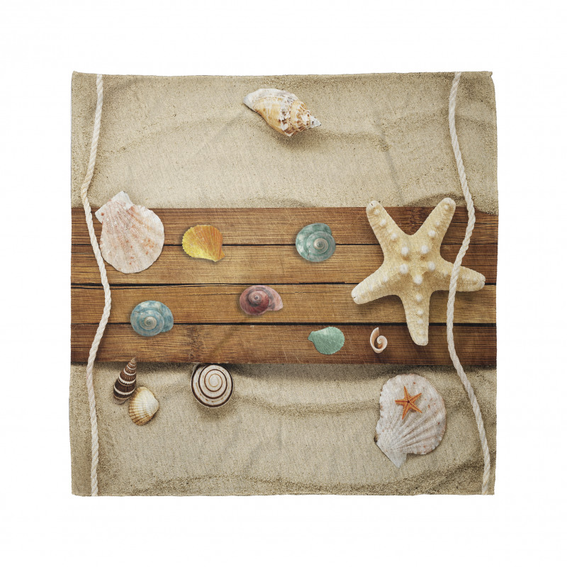 Rustic Board Seashells Bandana