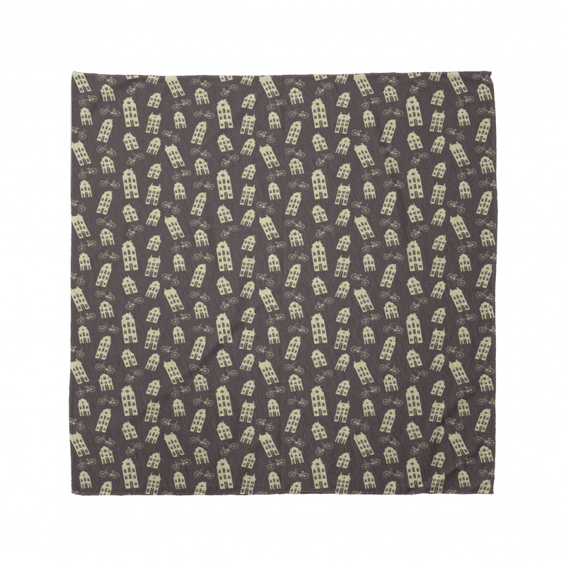 Retro Houses and Bicycles Bandana