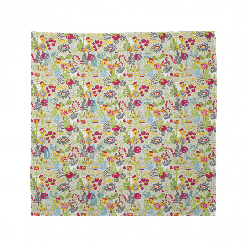 Nursery Bird and Flowers Bandana