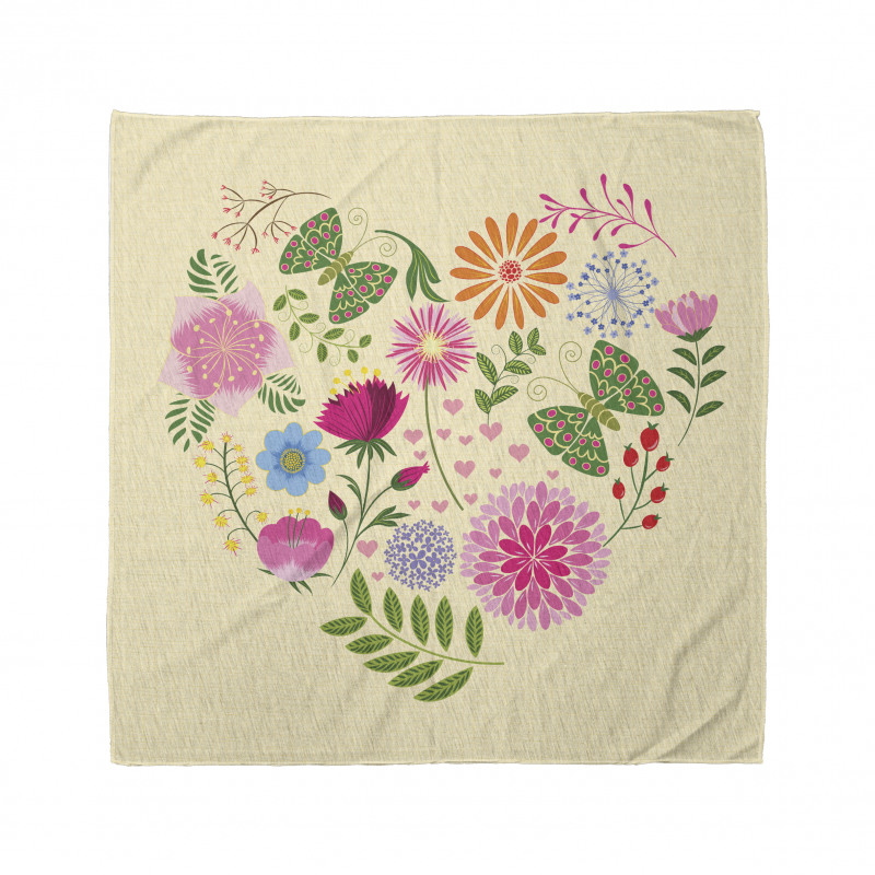 Colorful Flowers Butterflies Bandana