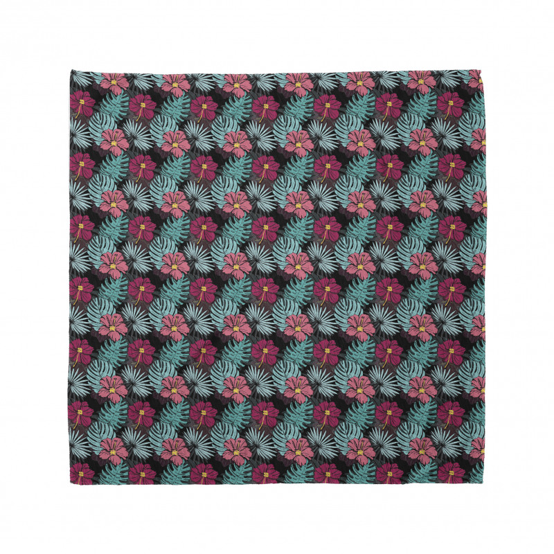 Floral Bandana Rengarenk Tropikal Çiçek Desenli Dekoratif