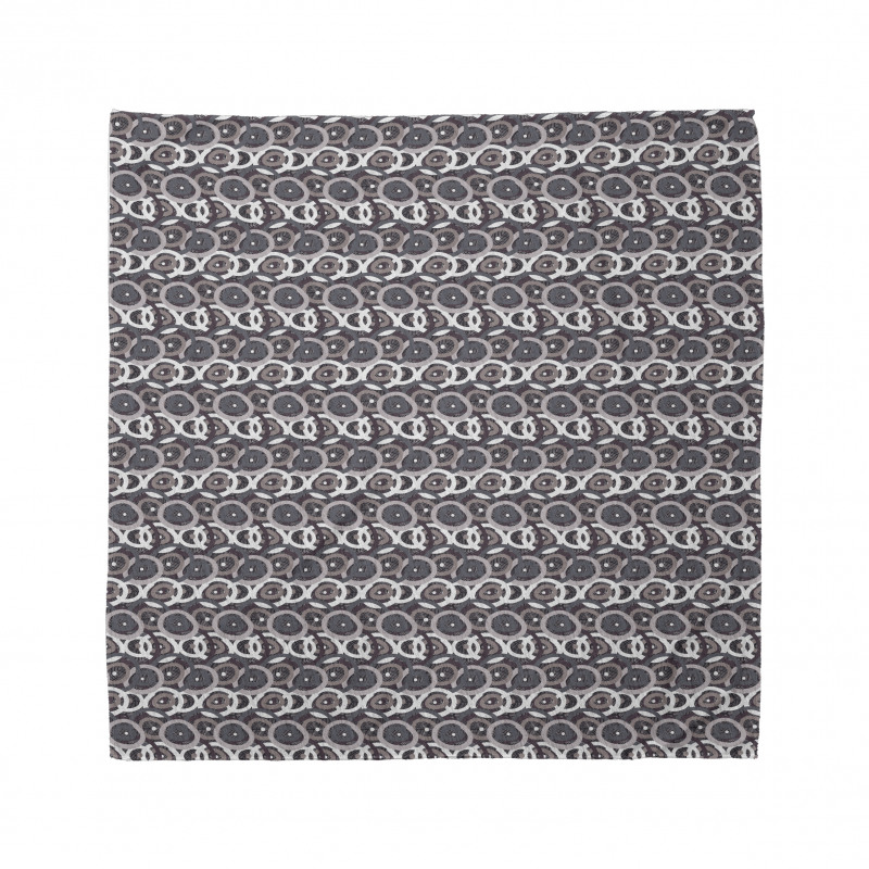 Geometrik Bandana İç İçe Daireler Desenli Yuvarlak Şık