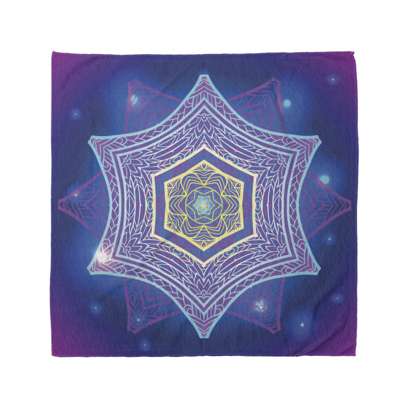 Meditasyon Bandana Neon Renkler İçindeki Mandala Desenli