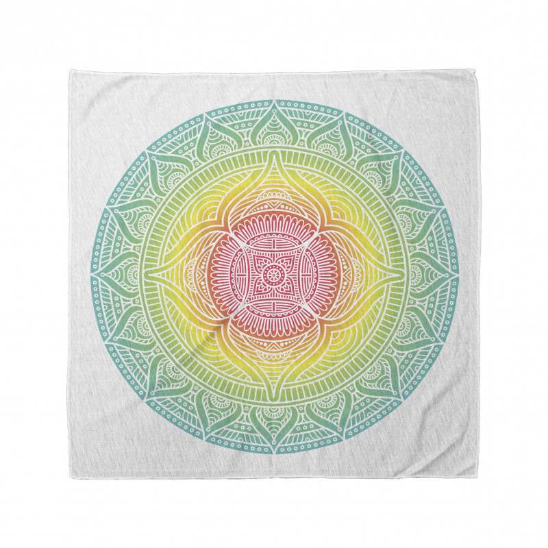 Etnik Bandana Gökkuşağı Ombre Mandala Çiçeği Desenli