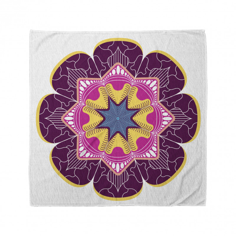 Meditasyon Bandana Vintage Floral Mandala Çiçeği Desenli