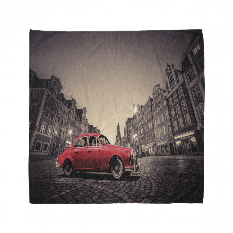 Retro Car on Cobblestone Road Bandana