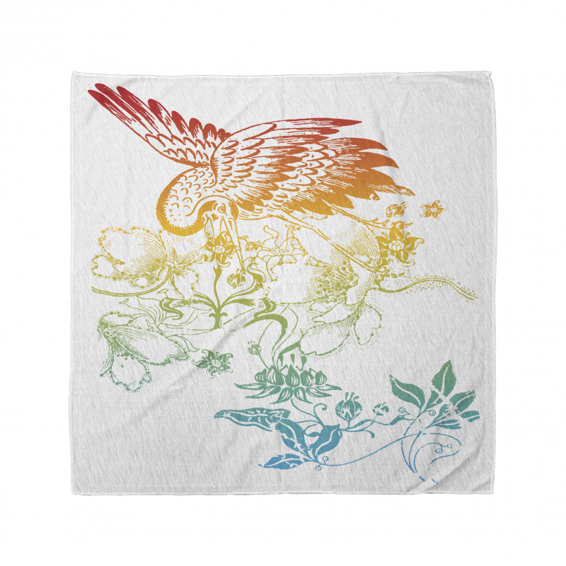 Oriental Bird with Flowers Bandana