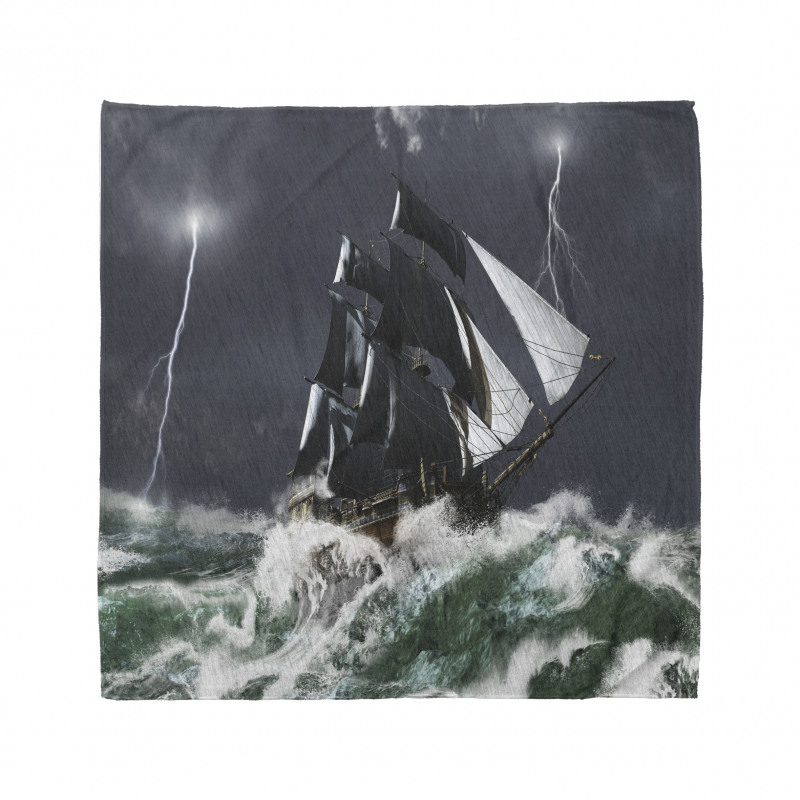 Storm Ship on Wavy Ocean Bandana