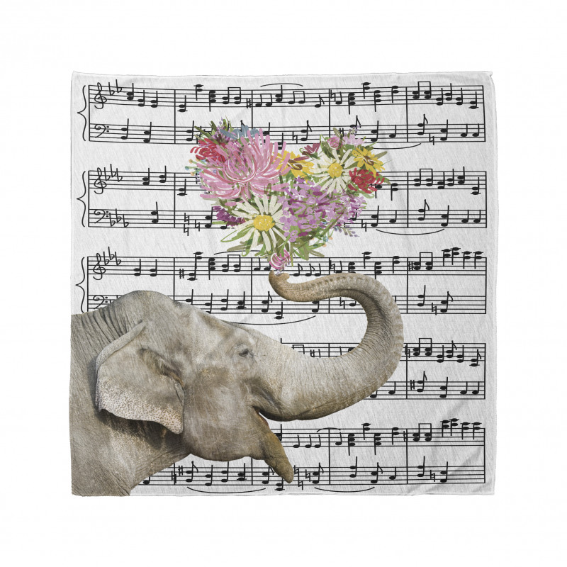 Floral Trunk Music Notes Bandana