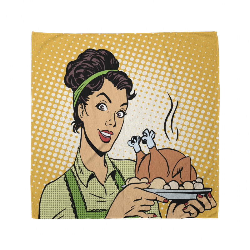 Woman with Cooked Chicken Bandana