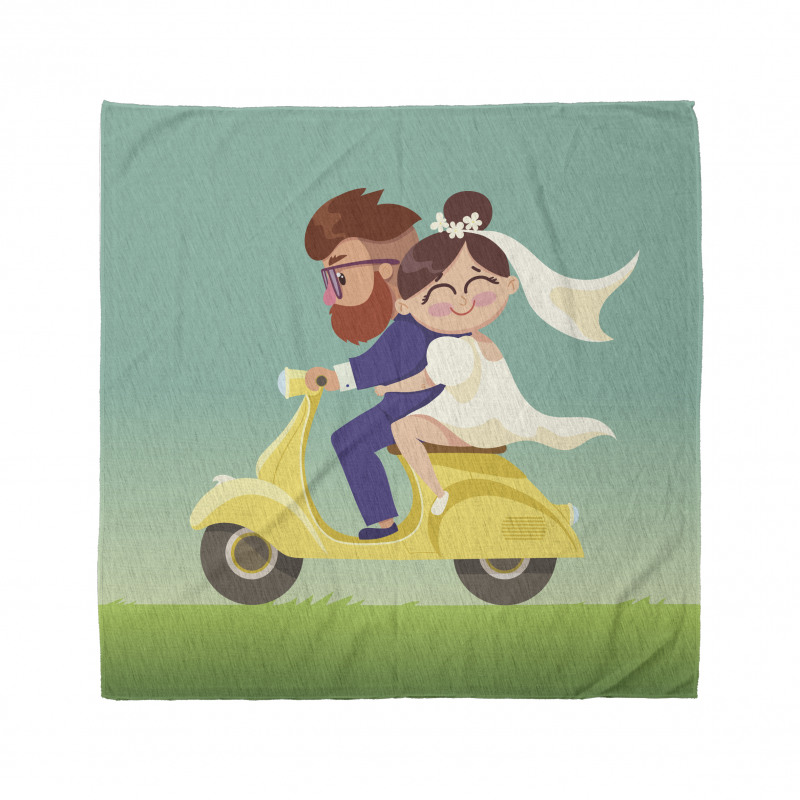 Happy Newlyweds on a Scooter Bandana