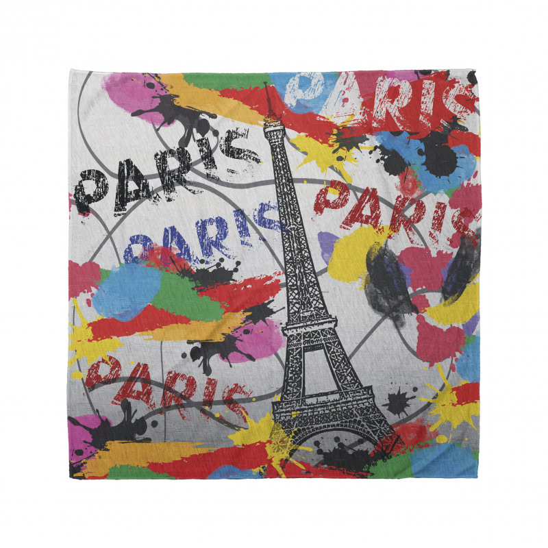 Rengarenk Bandana Paris ve Eyfel Kulesi