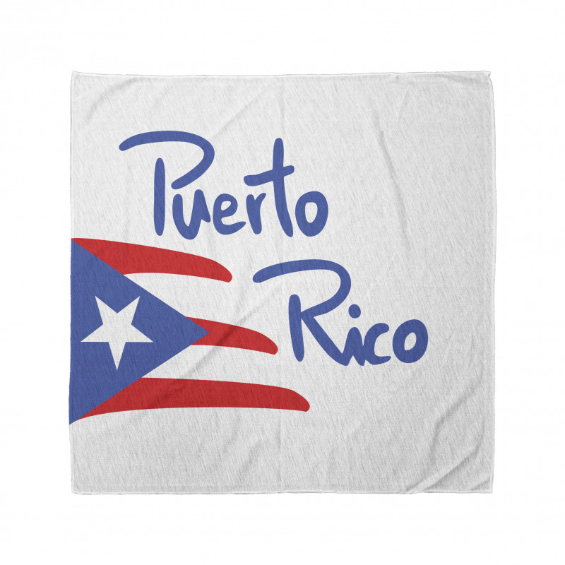 Ülkeler Bandana Beyaz Fon Üzerinde Puerto Rico Bayrağı