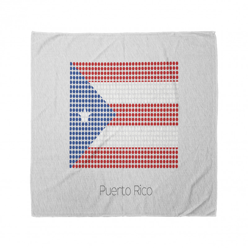 Ülkeler Bandana Puerto Rico Bayrağı Desenli Kırmızı Beyaz