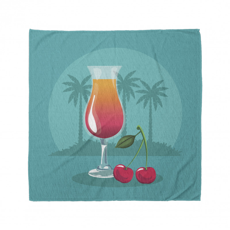 Cherry Cocktail Blue Bandana