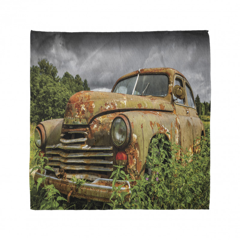 Discarded Rusty Junk Car Bandana