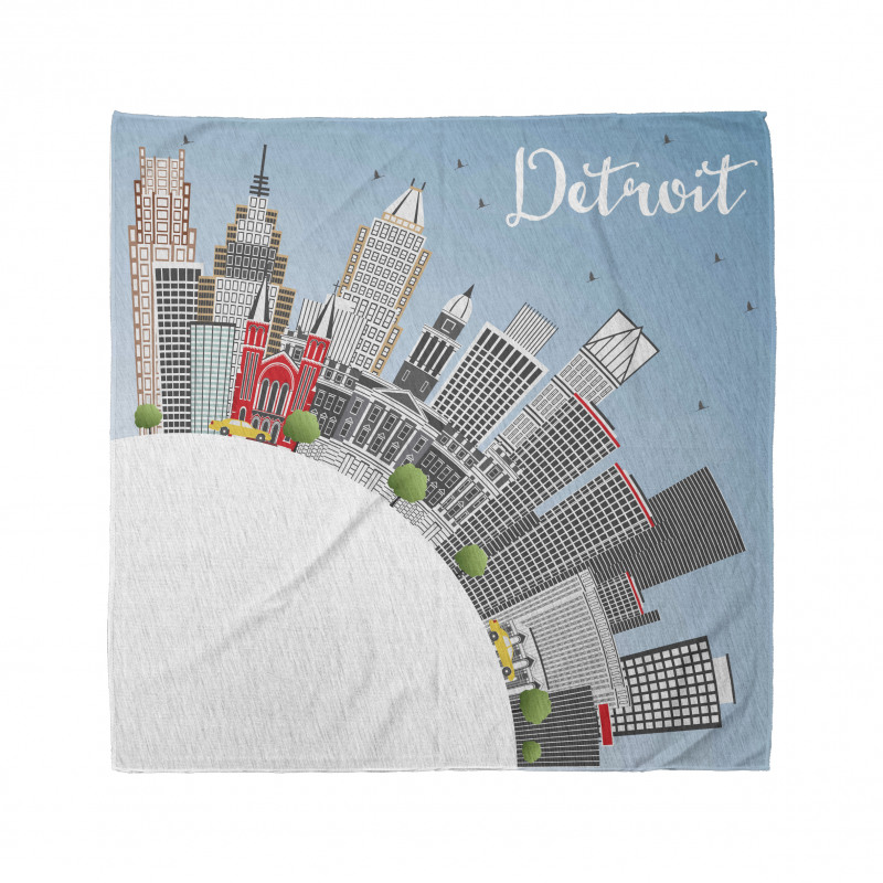 Detroit USA Skyline Art Bandana