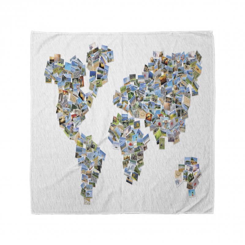 Photos Placed as World Map Bandana