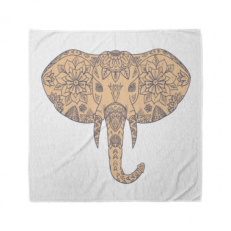 Floral Elephant Head Front Bandana