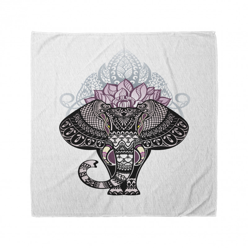 Elephant with Floral Crown Bandana