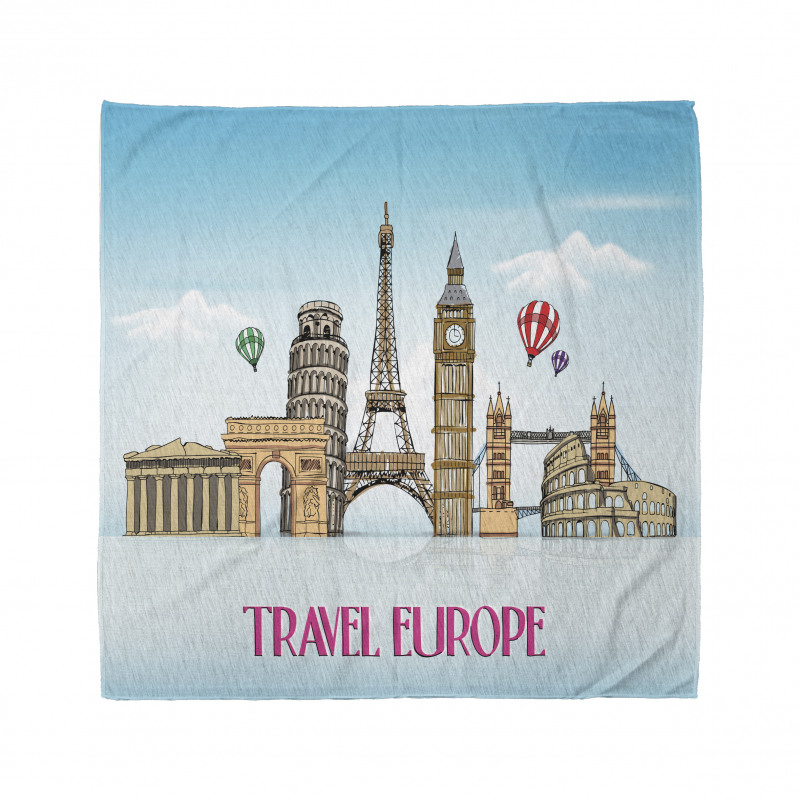 Travel Europe Landmarks Sky Bandana