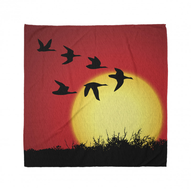 Skein of Geese Migrate Sunset Bandana