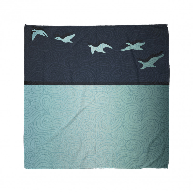 Abstract Birds Curl Ornament Bandana