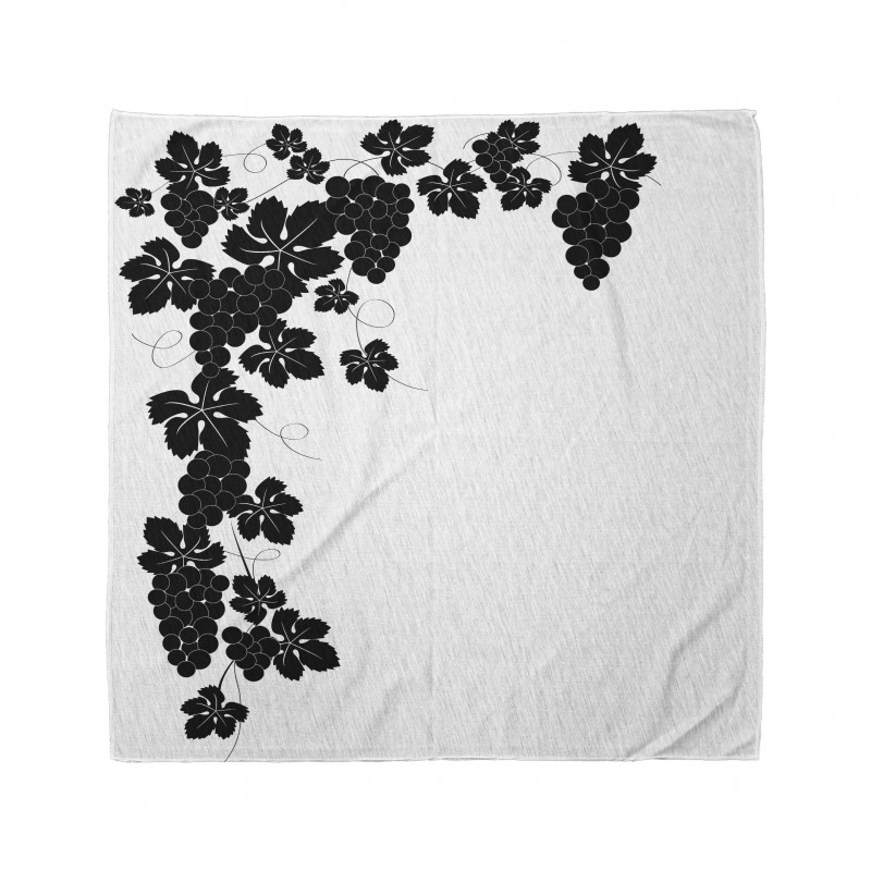 Monochrome Grape and Leafage Bandana