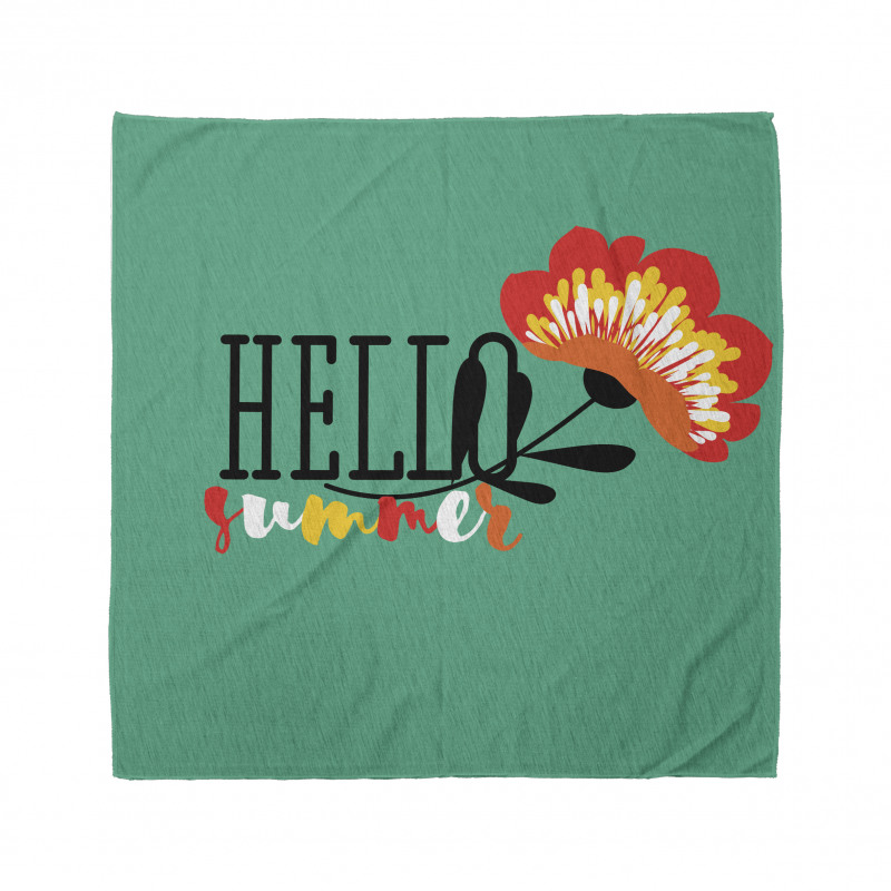 Floral Hello Summer Text Bandana