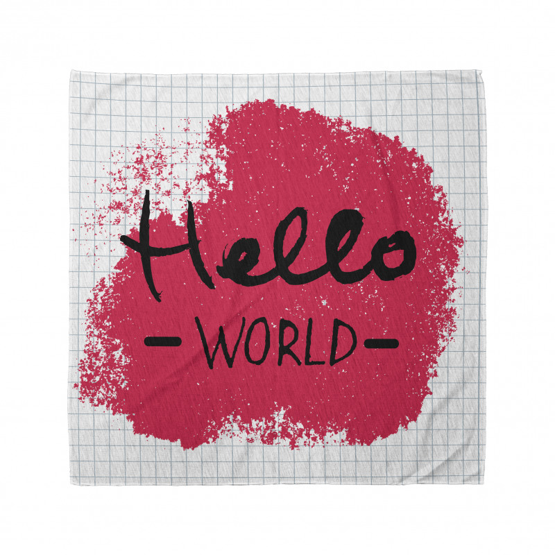 Hello World Calligraphy Art Bandana