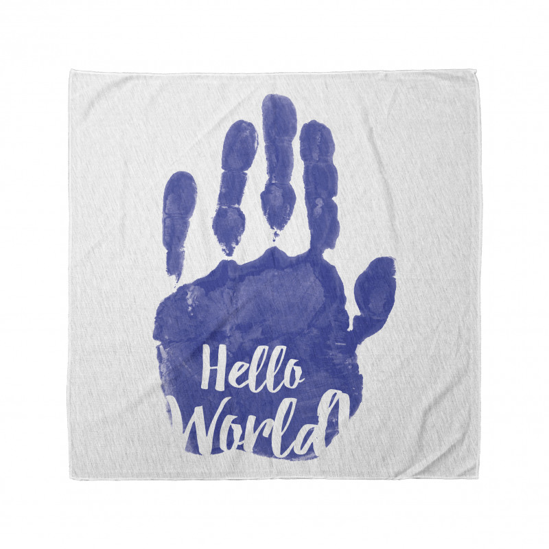 Hello World Color Hand Print Bandana