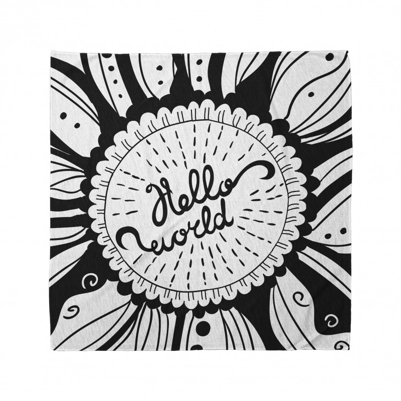 Monochrome Style Hello World Bandana