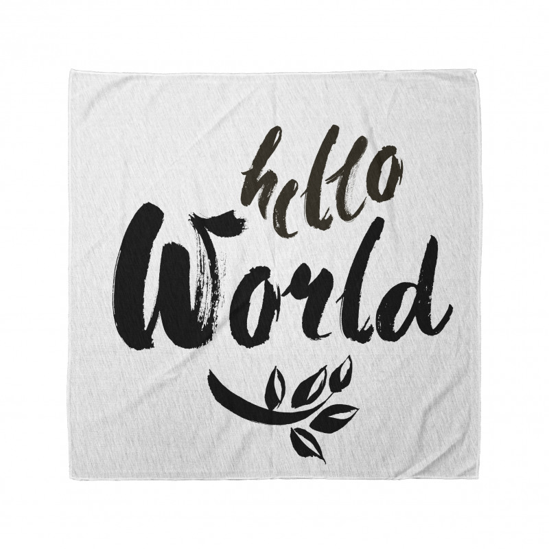 Brush Lettering Hello World Bandana