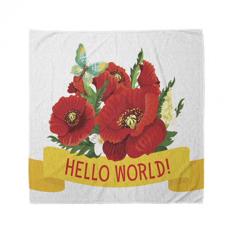 Hello World Spring Flowers Bandana