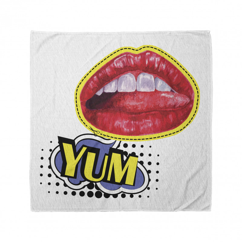 Woman Lips Wording Pop Artwork Bandana