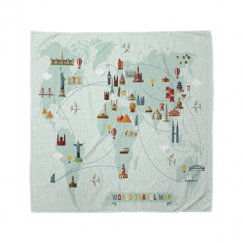 Famous World Travel Map Bandana