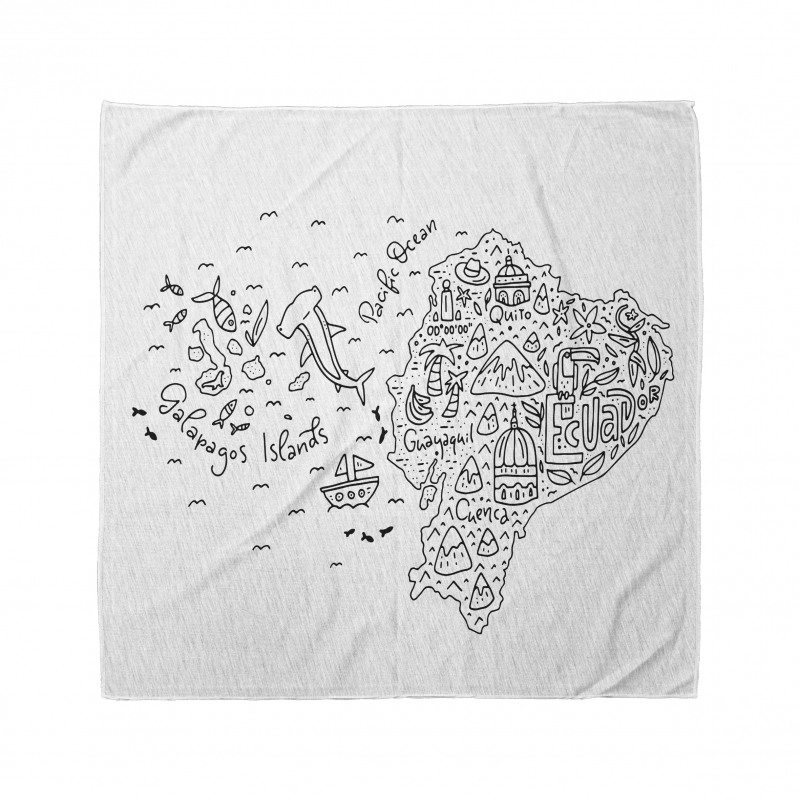 Infographic Doodle Line Map Bandana