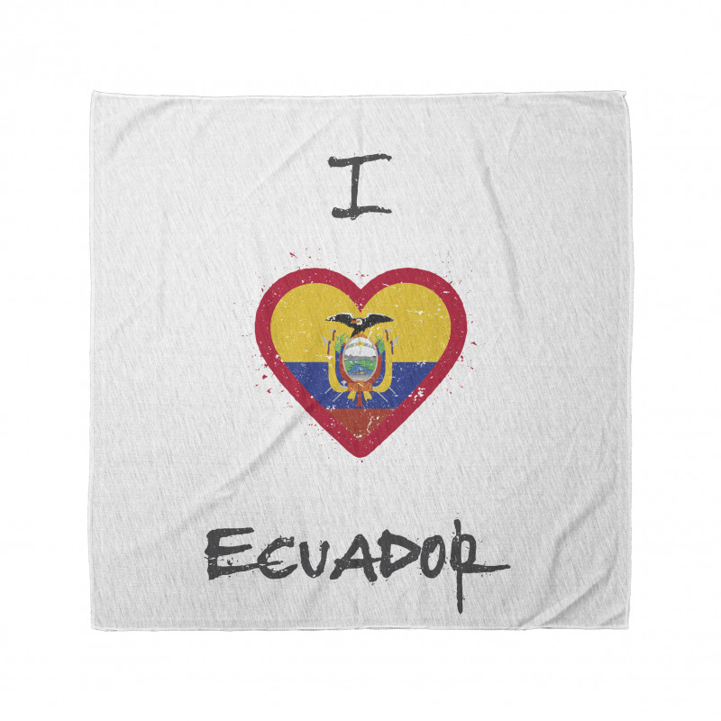 I Love Ecuador Heart Flag Bandana