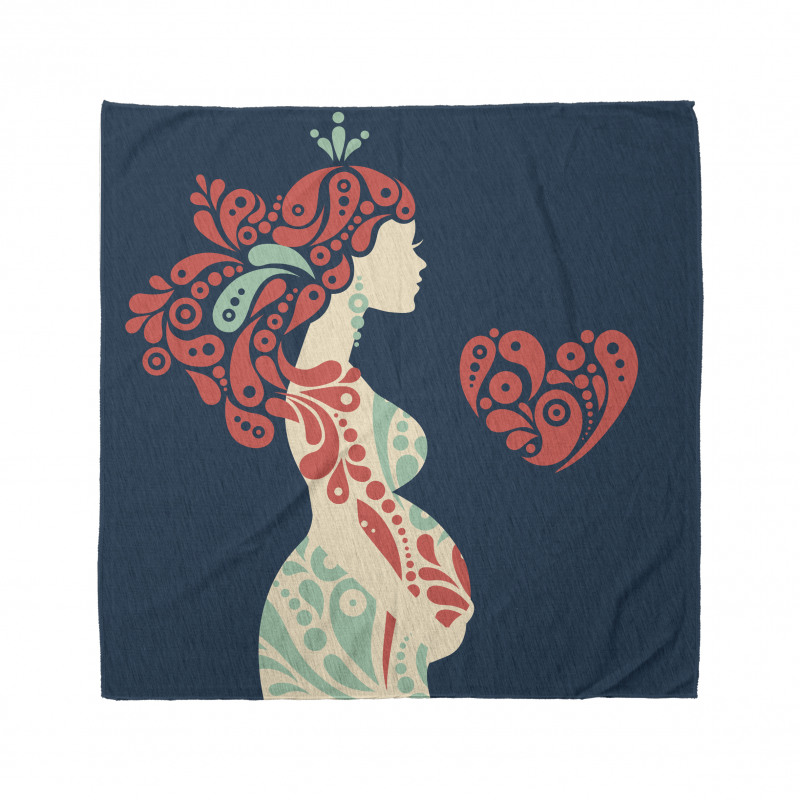 Pregnant Woman and Heart Bandana