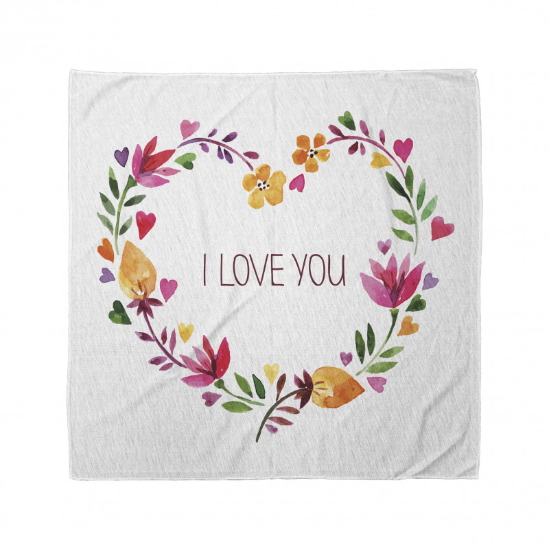 Text in Floral Heart Bandana