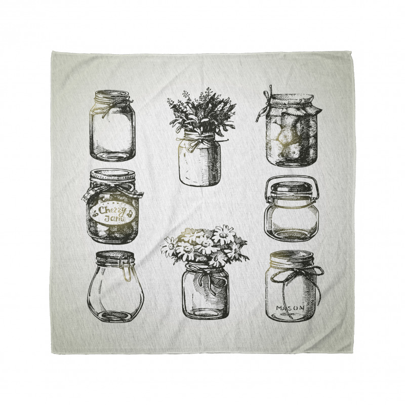 Rustic Sketchy Jars Bandana