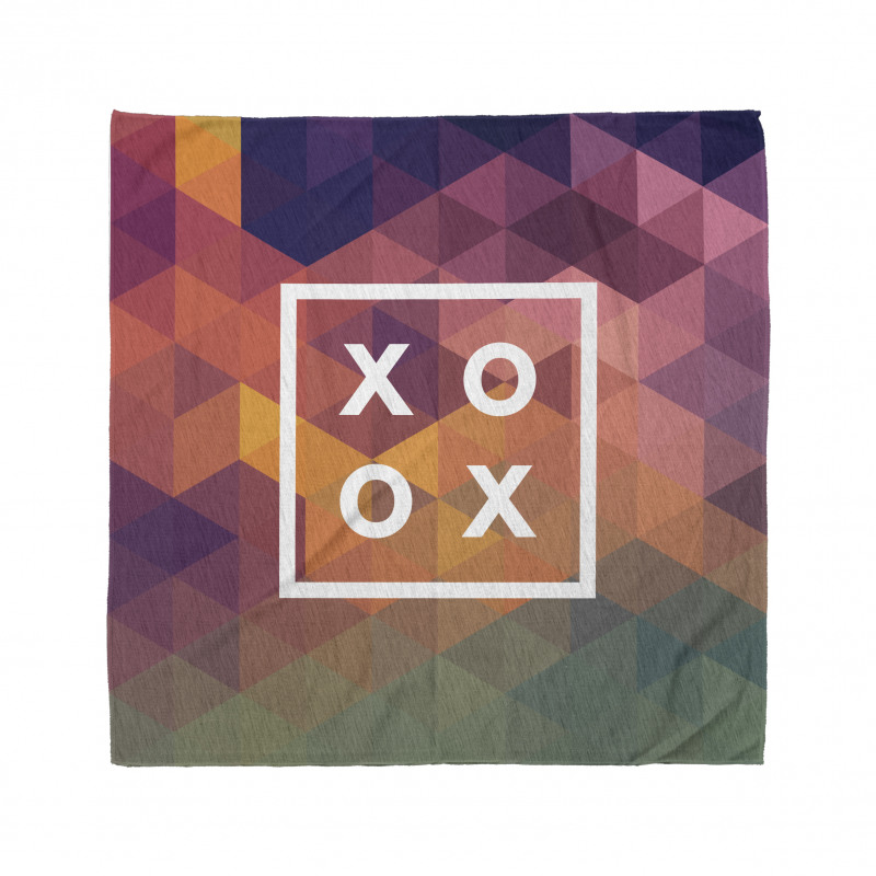 Colorful Geometric Kiss Square Bandana