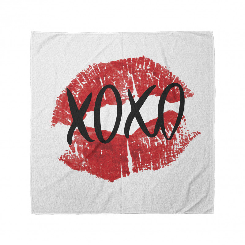 Lips Pattern with Love Kisses Bandana